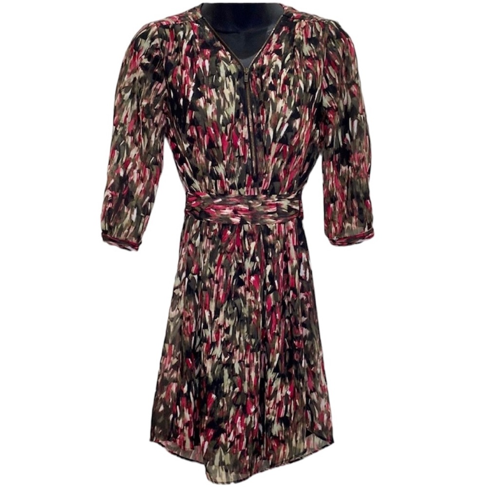 Short Long Sleeve Front Zip Dress by iZ Byer XS